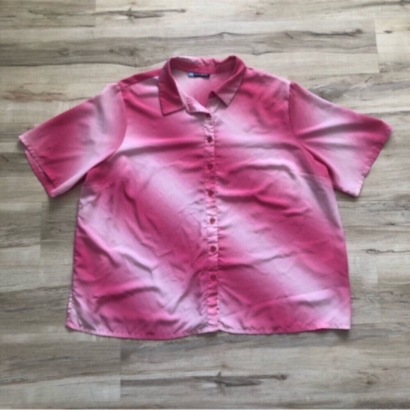 MASSIVE $10 SALE Pink Ombré Penningtons Button Up Blouse - Picture 1 of 7